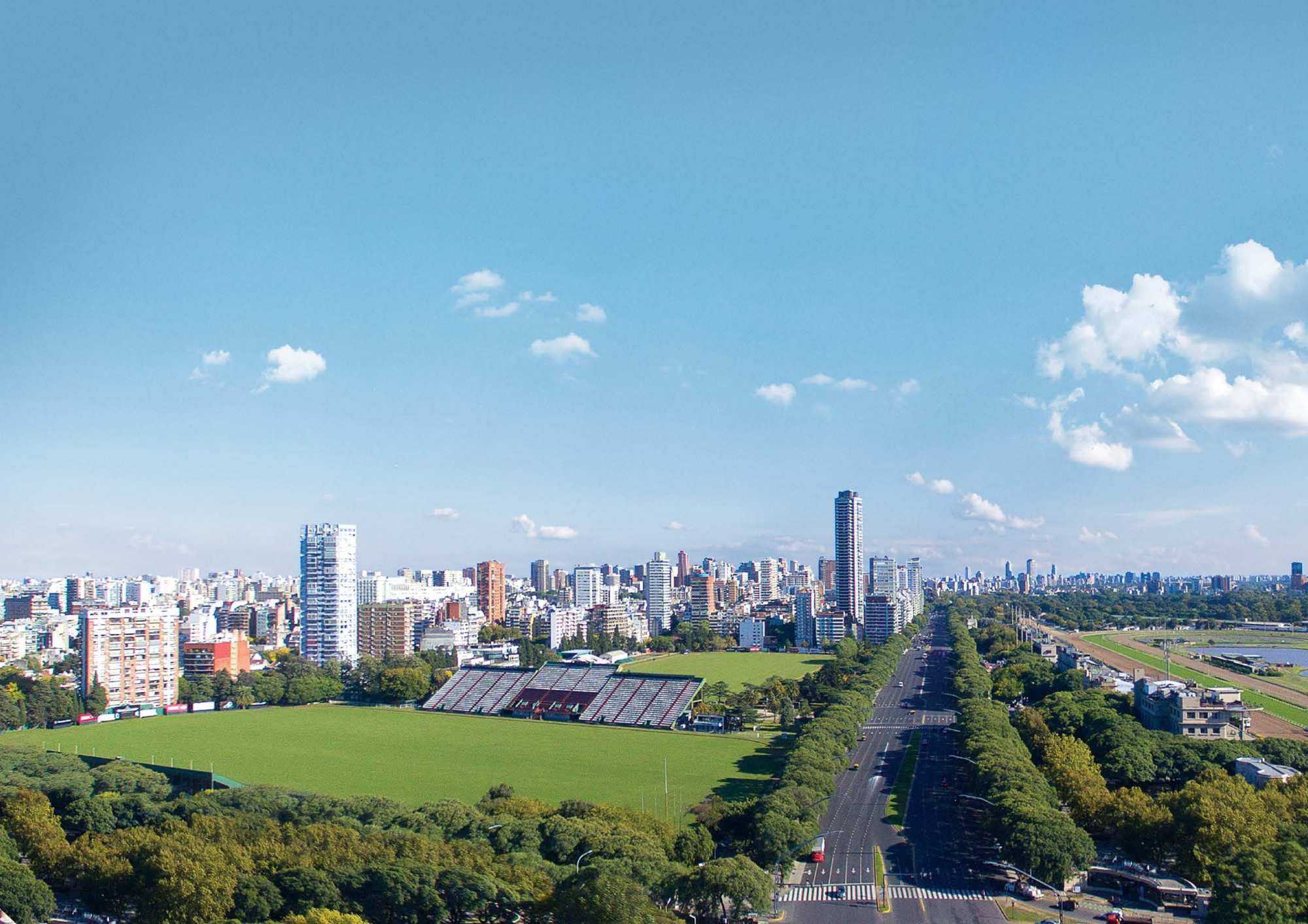 Vista aérea · Polo y ciudad